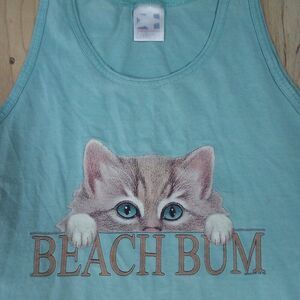 Vintage Beach Bum Cat Kitten Wild Side Tank Top Shirt